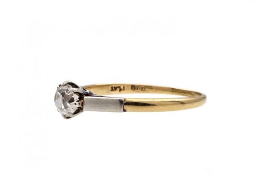 Edwardian 0.57ct Old European cut diamond solitaire ring