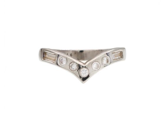 Platinum Diamond Set Wishbone Wedding Ring