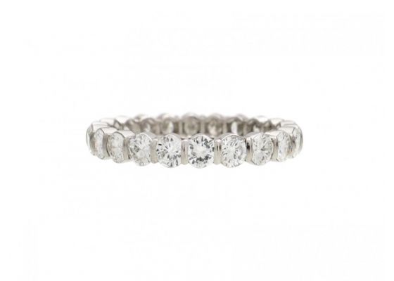 French Vintage Diamond Tension Set Full Eternity Ring