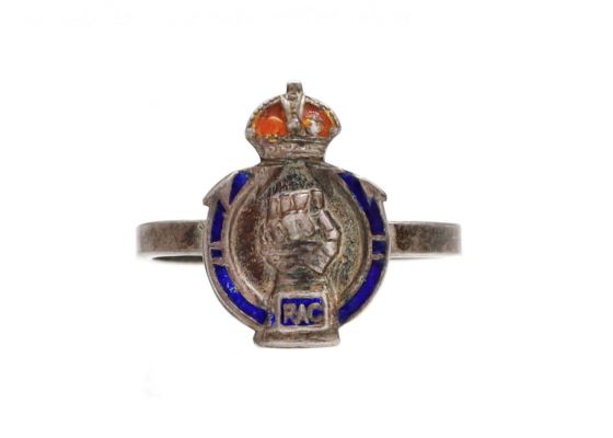 Royal Armoured Corps Military sweetheart ring in sterling silver