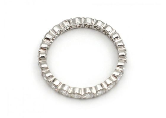 French Vintage Diamond Tension Set Full Eternity Ring