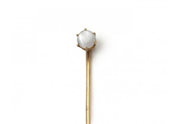 Antique Moonstone Stickpin in Yellow Gold