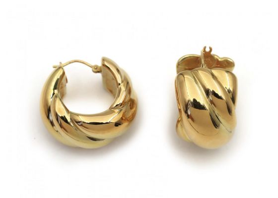 Vintage Chunky Twist Hoop Earrings in 14kt Yellow GoldVintage Chunky Twist Hoop Earrings in 14kt Yellow Gold