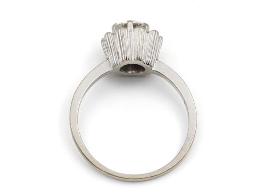 1950s 0.55ct Round Old European Cut Diamond Solitaire Ring