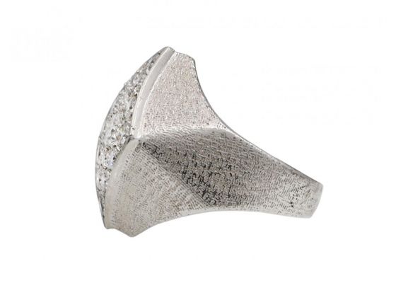Retro Diamond Set Angular Cocktail Ring in Textured 18kt Gold