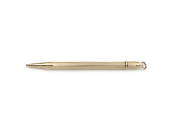 1987 Engine Turned Swivel Pencil Pendant in 9kt Yellow Gold