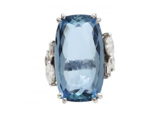 Vintage H. Stern Aquamarine & Diamond Cocktail Ring