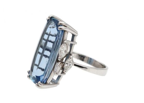 Vintage H. Stern Aquamarine & Diamond Cocktail Ring