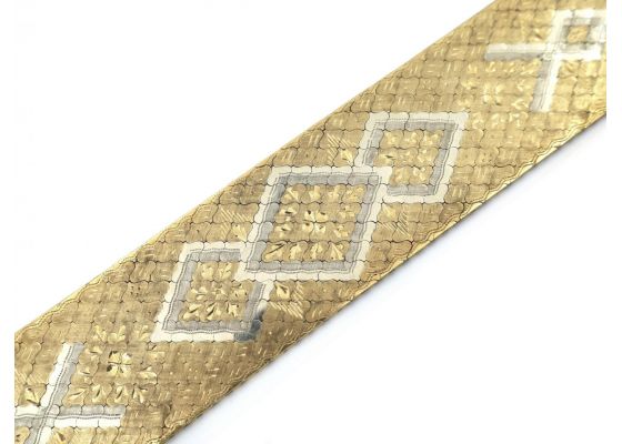 18kt white and yellow gold panel bracelet