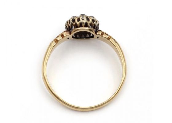 Antique Sapphire & Diamond Coronet Cluster Ring in Gold