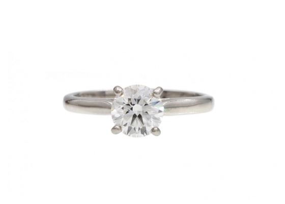 Cartier 0.91ct round brilliant solitaire platinum engagement ring