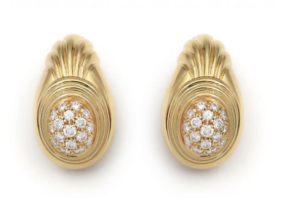 Boucheron Jaipur collection diamond earrings in 18kt yellow gold