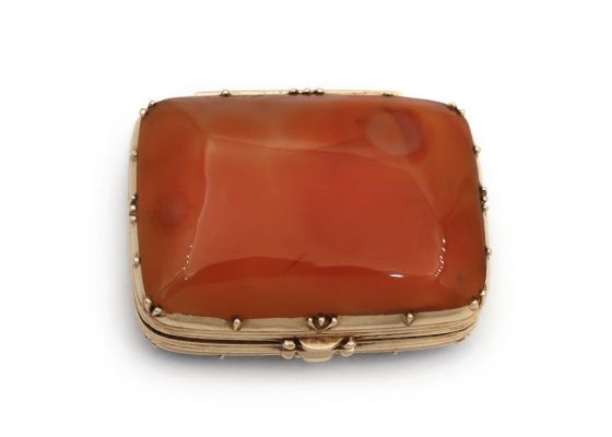 Georgian Yellow Gold Carnelian & Banded Agate Vinaigrette