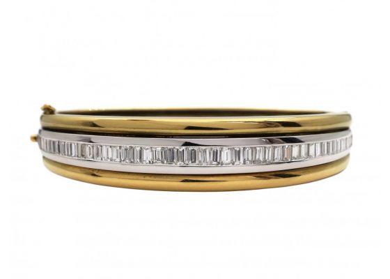 vintage 18kt gold and diamonds bangle