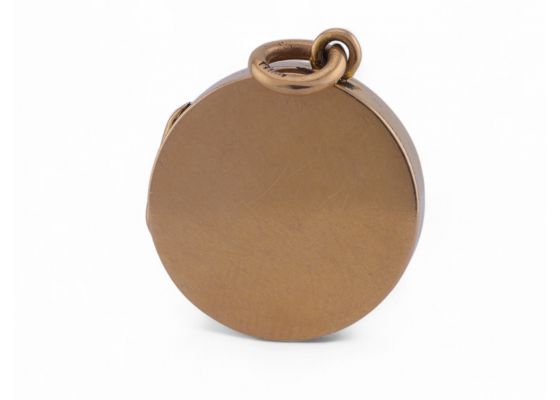Edwardian 18kt yellow gold circular locket with polished face, hallmarked Chester 1903 – Matthew Weldon