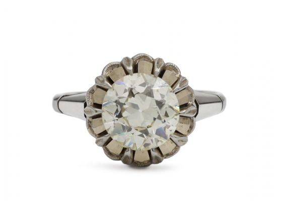 Vintage 1.80ct diamond solitaire engagement ring in 18kt gold