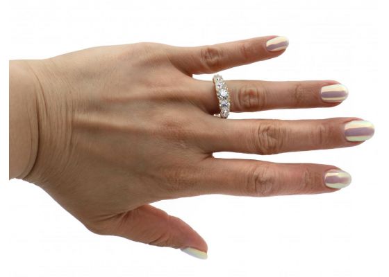 Victorian five stone Old European cut diamond carved ring