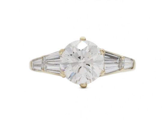 Vintage 2.00ct brilliant cut diamond solitaire engagement ring