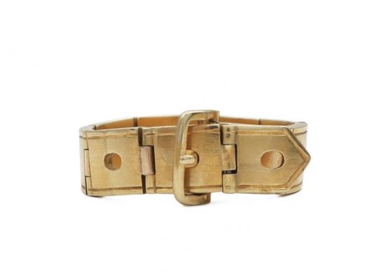 Antique folding belt buckle ring 18kt yellow gold