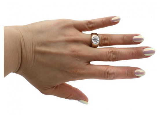 2.75ct Old Mine cut diamond and 18kt white gold solitaire ring