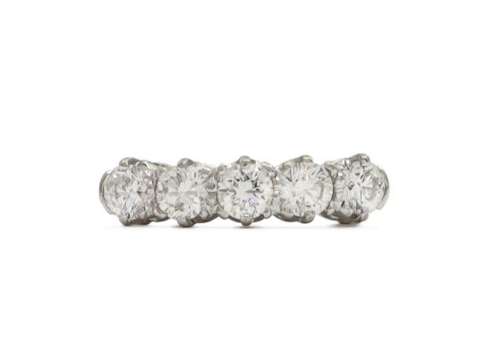 Vintage five stone diamond ring in 18kt yellow gold