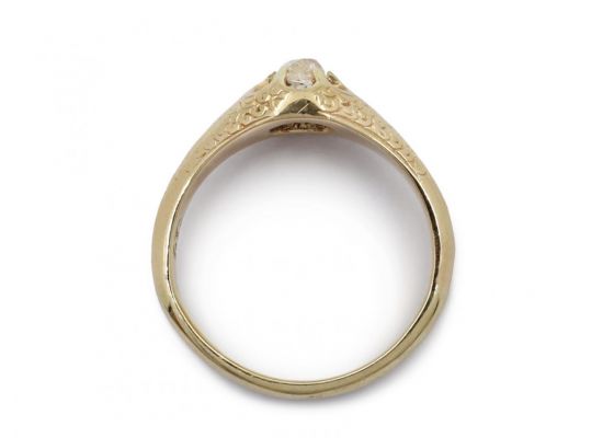 Antique 0.20ct Old Mine cut diamond solitaire ring in gold