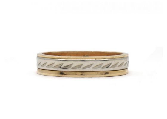 Vintage 18kt Two Tone Gold Wedding Ring