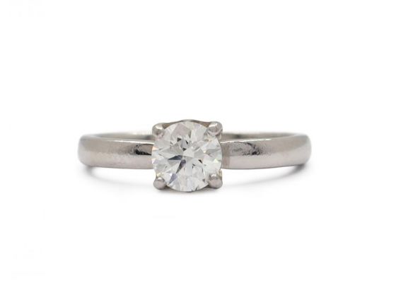 De Beers 0.45ct round brilliant cut diamond solitaire engagement ring