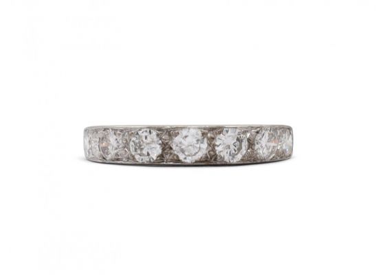Vintage diamond set half eternity ring in 18kt white gold