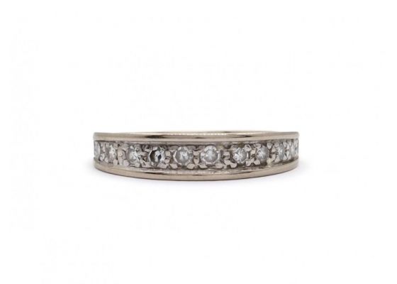 Vintage diamond half eternity ring in 18kt gold
