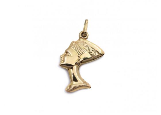 Vintage 14kt Yellow Gold Queen Nefertiti Pendant