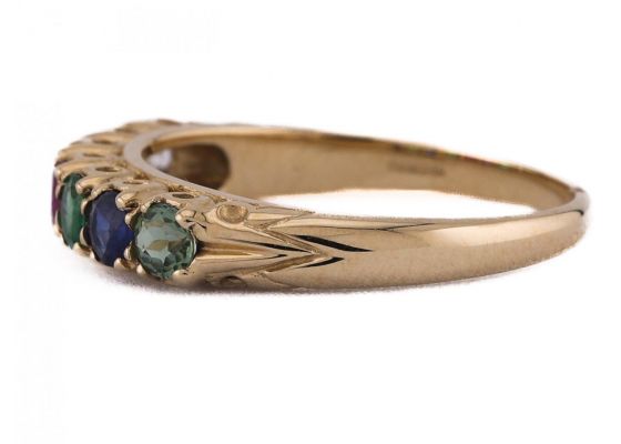 Victorian style 'DEAREST' acrostic seven stone ring in 9kt yellow gold – Matthew Weldon