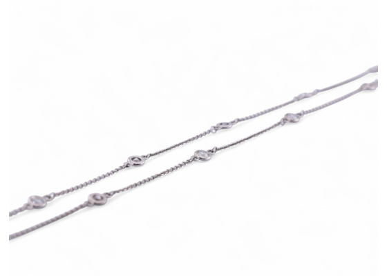 Modern diamond set trace chain necklace in 18kt white gold – Courtville Antiques