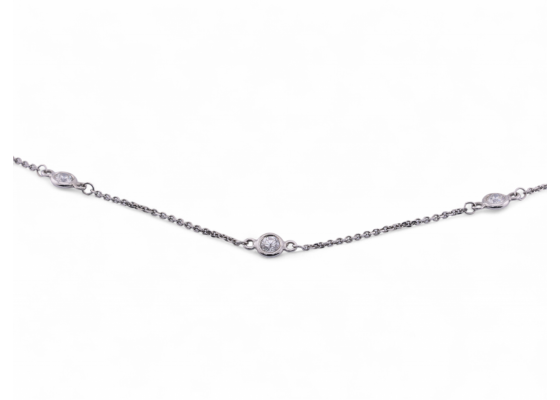 Modern diamond set trace chain necklace in 18kt white gold – Courtville Antiques