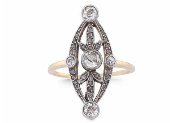 Edwardian navette-shaped ring