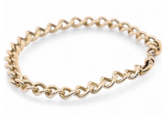 Vintage Oval Curb Chain Bracelet in Solid 9kt Yellow Gold