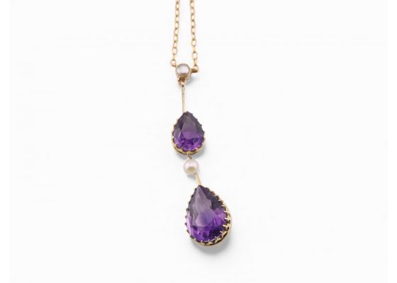 15 carat gold amethyst pendant