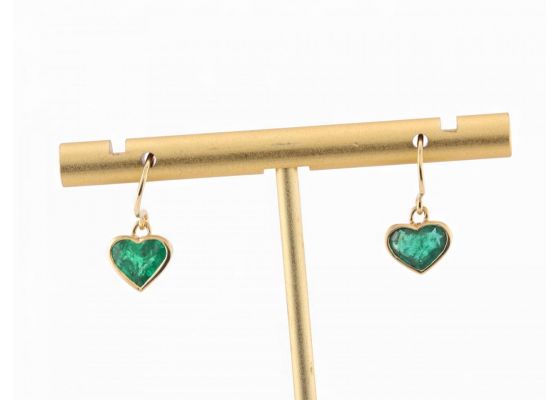 Emerald Heart Drop Earrings