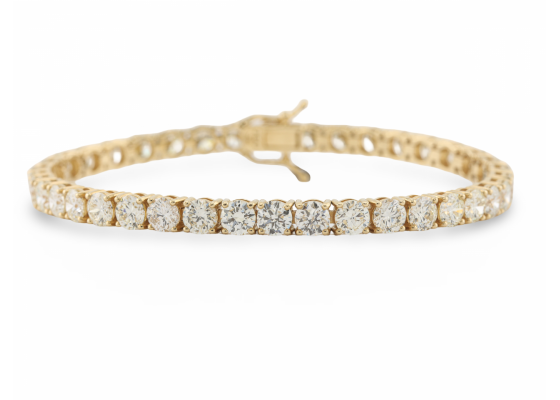 Diamond tennis bracelet in 18k yellow gold