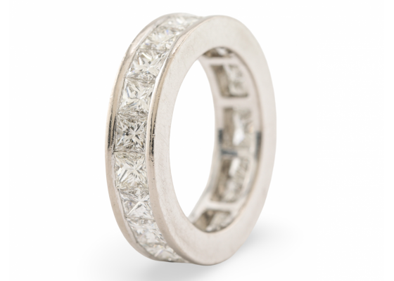 Platinum Princess Cut Diamond Full Eternity Ring 7.5ct