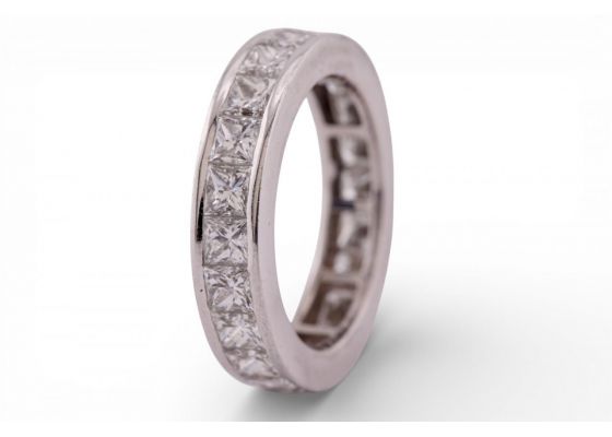 18ct White Gold Princess-Cut Diamond Full Eternity Ring